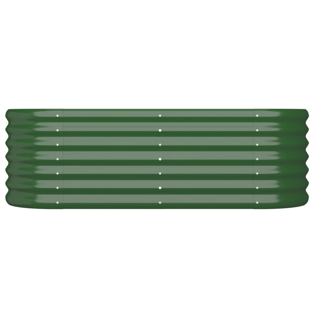 Vaso per fioriera aiuola rialzata piante fiori terrazza giardino giardino acciaio verniciato a polvere 114 x 40 x 36 cm verde 02_0039571