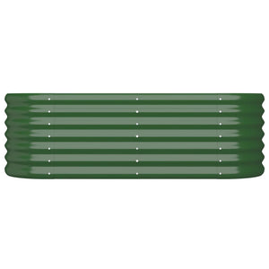 Vaso per fioriera aiuola rialzata piante fiori terrazza giardino giardino acciaio verniciato a polvere 114 x 40 x 36 cm verde 02_0039571