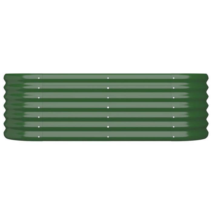 Vaso per fioriera aiuola rialzata piante fiori terrazza giardino giardino acciaio verniciato a polvere 114 x 40 x 36 cm verde 02_0039571