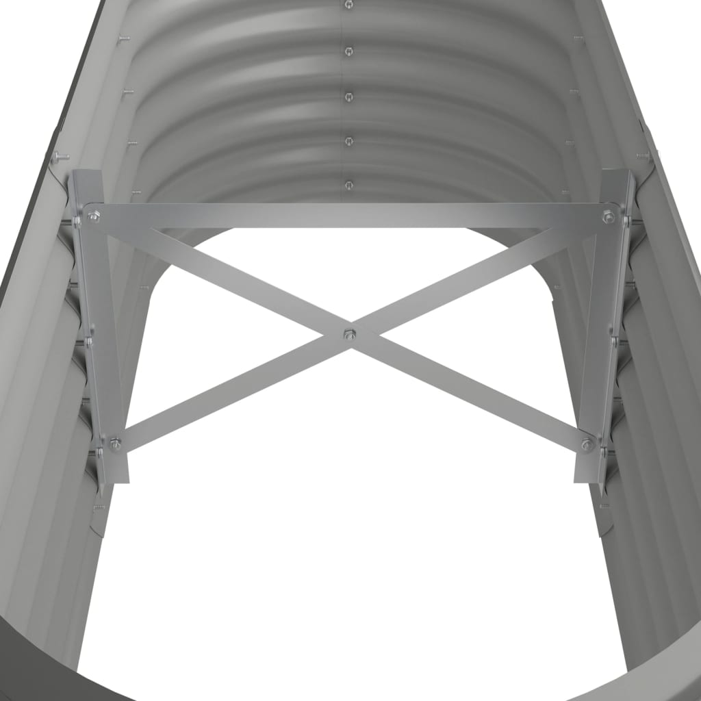 Vassoio per fioriera aiuola rialzata piante fiori terrazza giardino giardino acciaio verniciato a polvere 114 x 40 x 36 cm grigio 02_0039570