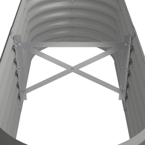 Vassoio per fioriera aiuola rialzata piante fiori terrazza giardino giardino acciaio verniciato a polvere 114 x 40 x 36 cm grigio 02_0039570