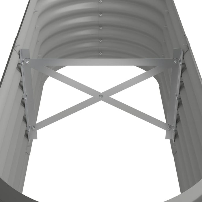 Vassoio per fioriera aiuola rialzata piante fiori terrazza giardino giardino acciaio verniciato a polvere 114 x 40 x 36 cm grigio 02_0039570