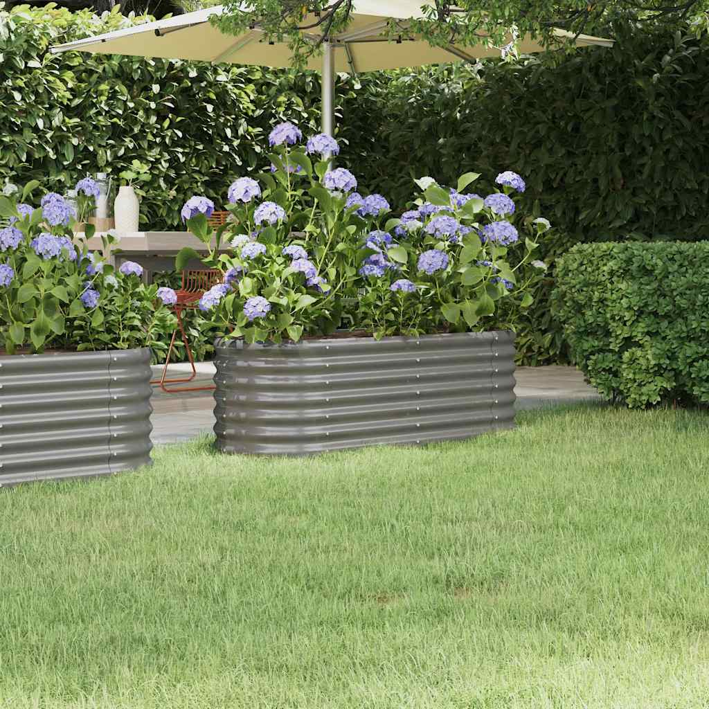 Letto Giardino Acciaio Zincato 114x40x36 cm Grigio 318864