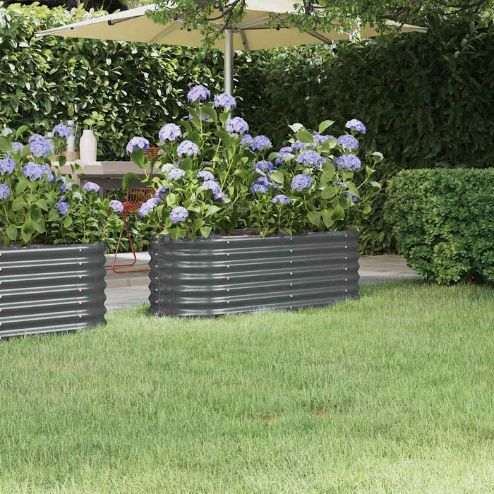 Vaso Giardino Acciaio Verniciato Polvere 114x40x36 cm Antracite cod mxl 54448