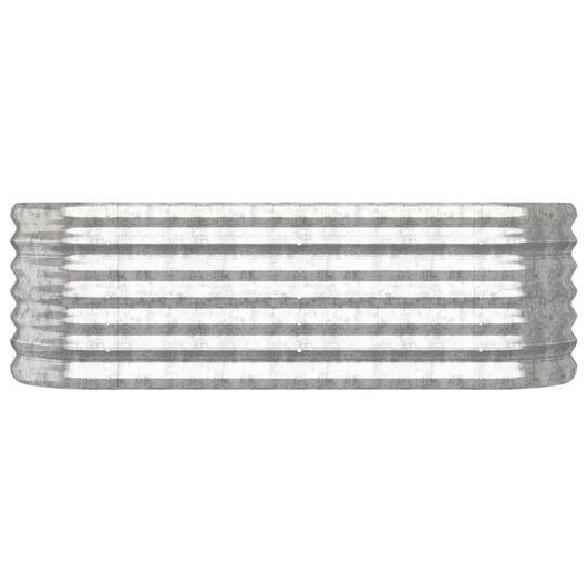 Vassoio per fioriera aiuola rialzata piante fiori terrazza giardino giardino argento acciaio verniciato a polvere Argento 02_0039718