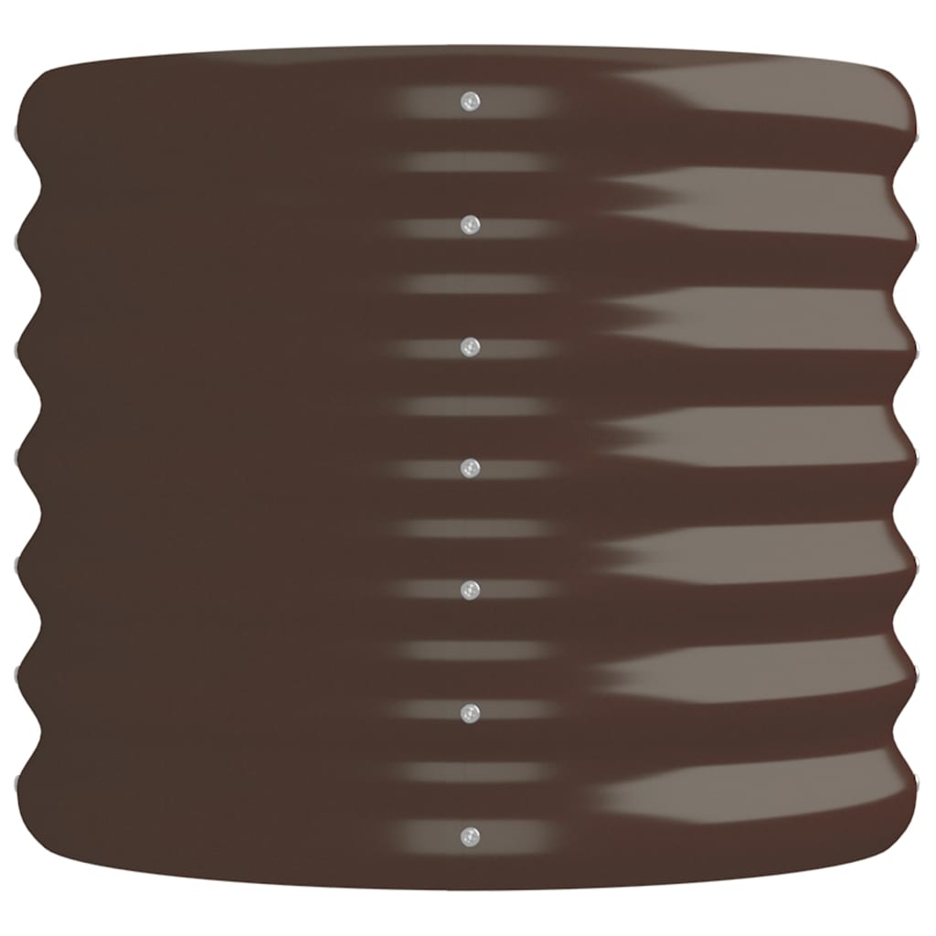 Vassoio per fioriera aiuola rialzata piante fiori terrazza giardino giardino acciaio verniciato a polvere marrone 02_0039557