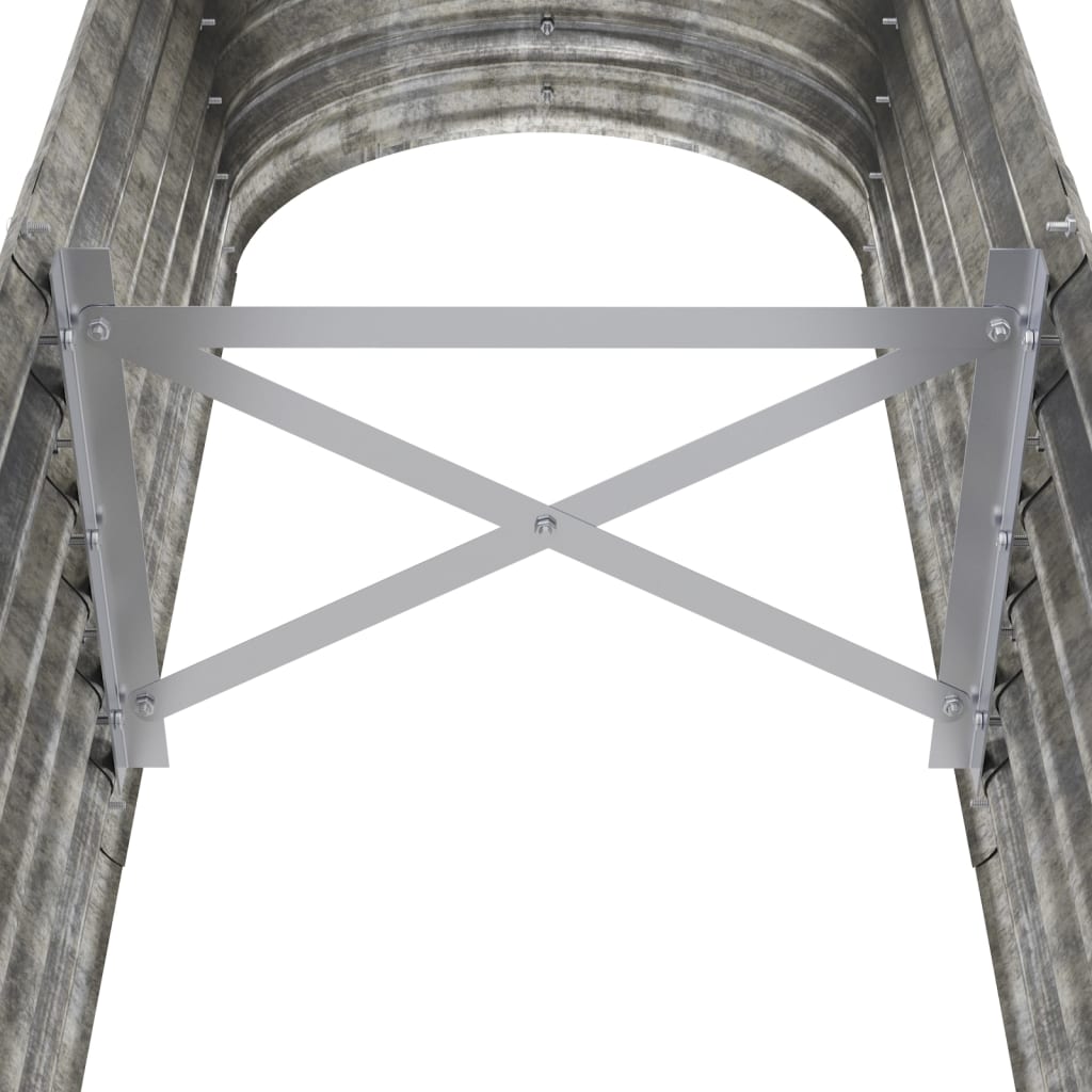 Letto Giardino Acciaio Zincato 152x40x36cm Argento 318872