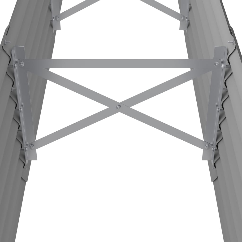 Vassoio per fioriera aiuola rialzata piante fiori terrazza giardino giardino acciaio verniciato a polvere 224 x 40 x 36 cm grigio 02_0039594