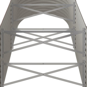 Letto Giardino Acciaio Verniciato a Polvere 224x40x36cm Marrone