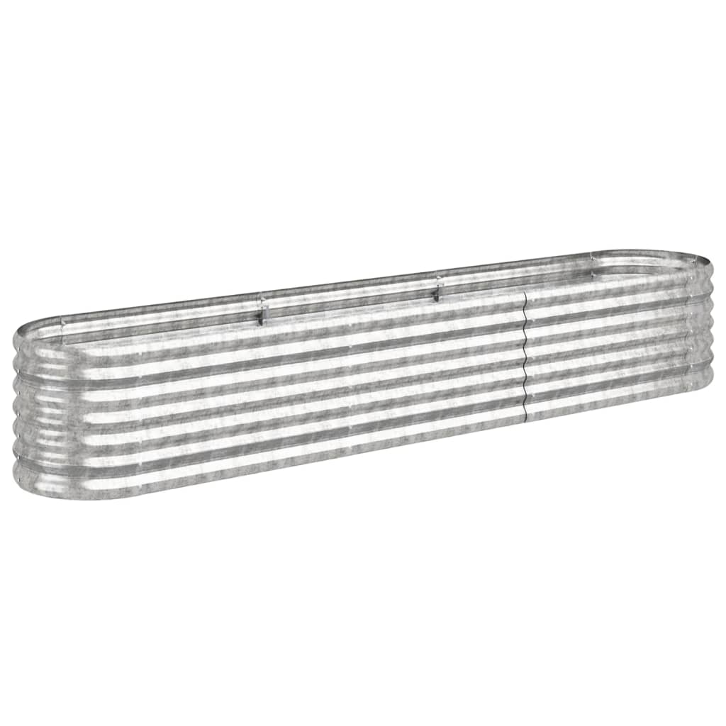 Letto Giardino Acciaio Verniciato a Polvere 224x40x36cm Argento