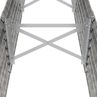 Letto Giardino Acciaio Verniciato a Polvere 224x40x36cm Argento