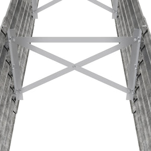 Letto Giardino Acciaio Verniciato a Polvere 224x40x36cm Argento