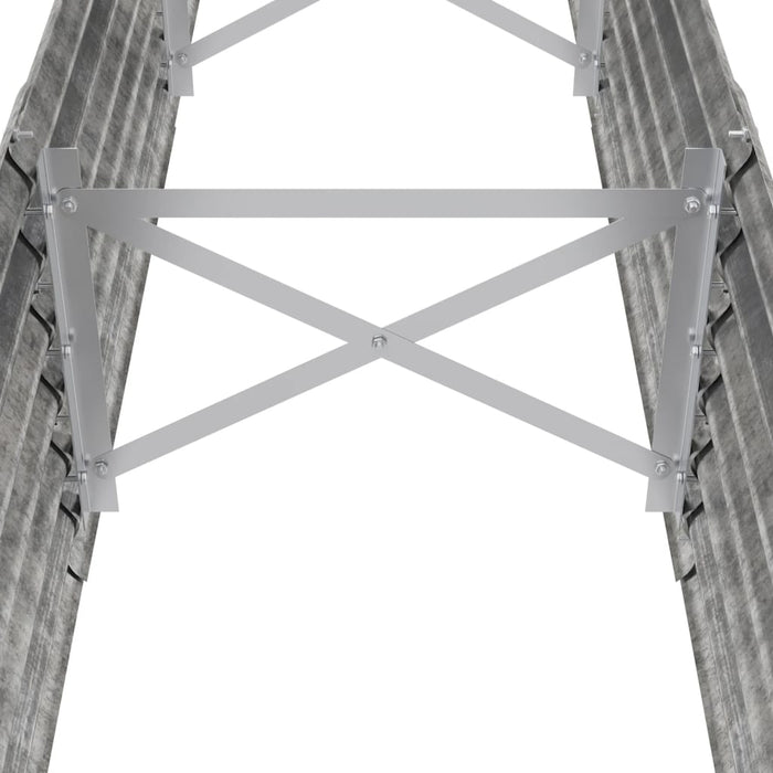 Letto Giardino Acciaio Verniciato a Polvere 224x40x36cm Argento