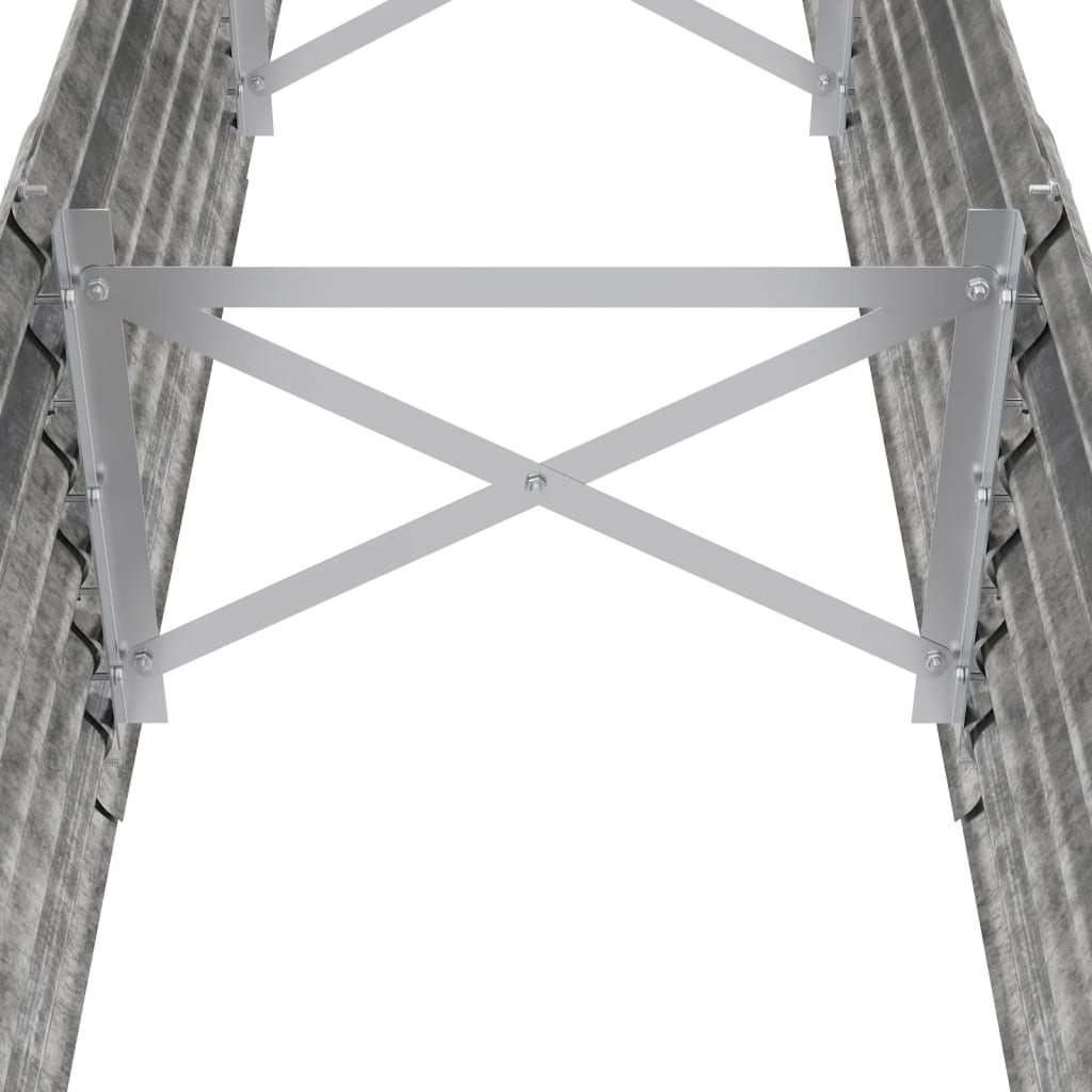 Vassoio per fioriera aiuola rialzata piante fiori terrazza giardino giardino argento acciaio verniciato a polvere Argento 02_0039706