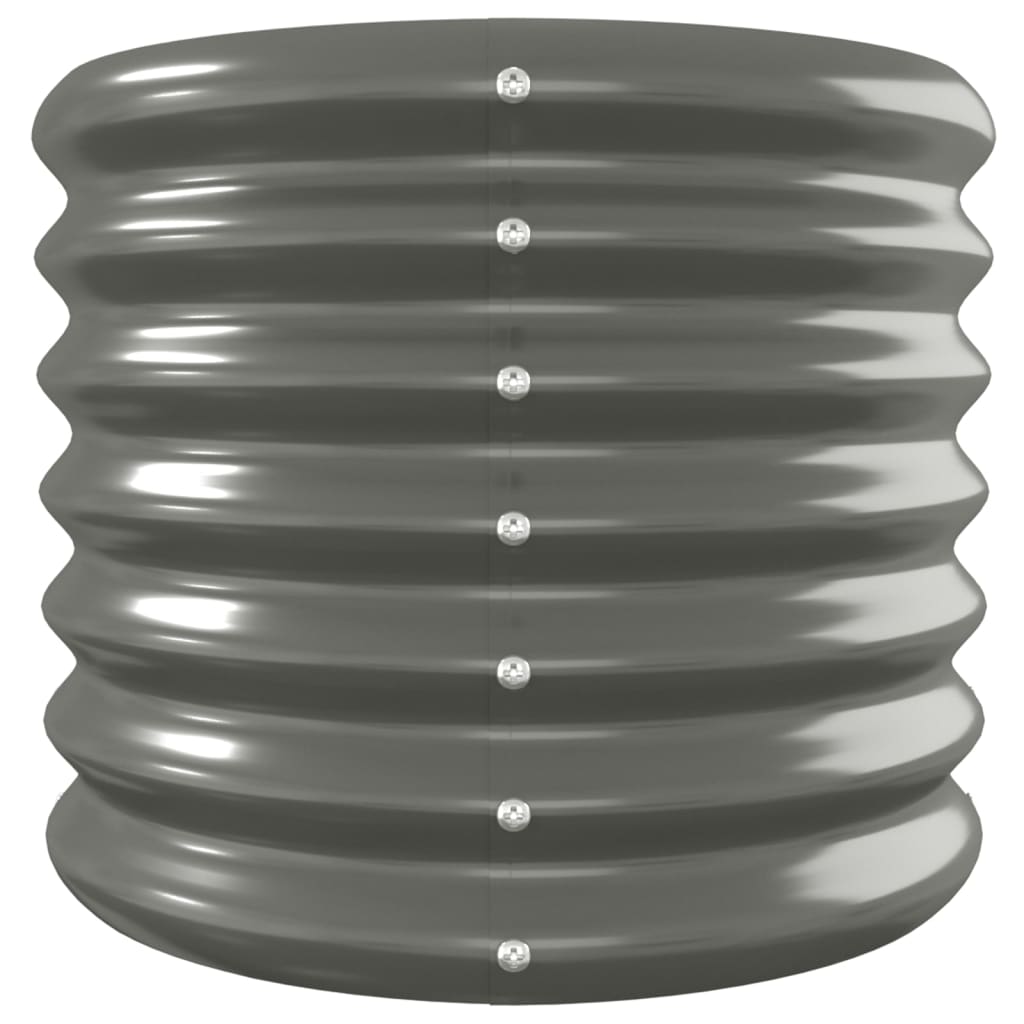 Vassoio per fioriera aiuola rialzata piante fiori terrazza giardino giardino acciaio verniciato a polvere 260 x 40 x 36 cm grigio 02_0039616