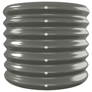 Vassoio per fioriera aiuola rialzata piante fiori terrazza giardino giardino acciaio verniciato a polvere 260 x 40 x 36 cm grigio 02_0039616