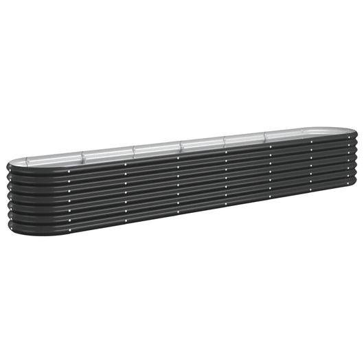 Fioriera rialzata vassoio piante fiori terrazza giardino giardino acciaio verniciato a polvere antracite 02_0039479