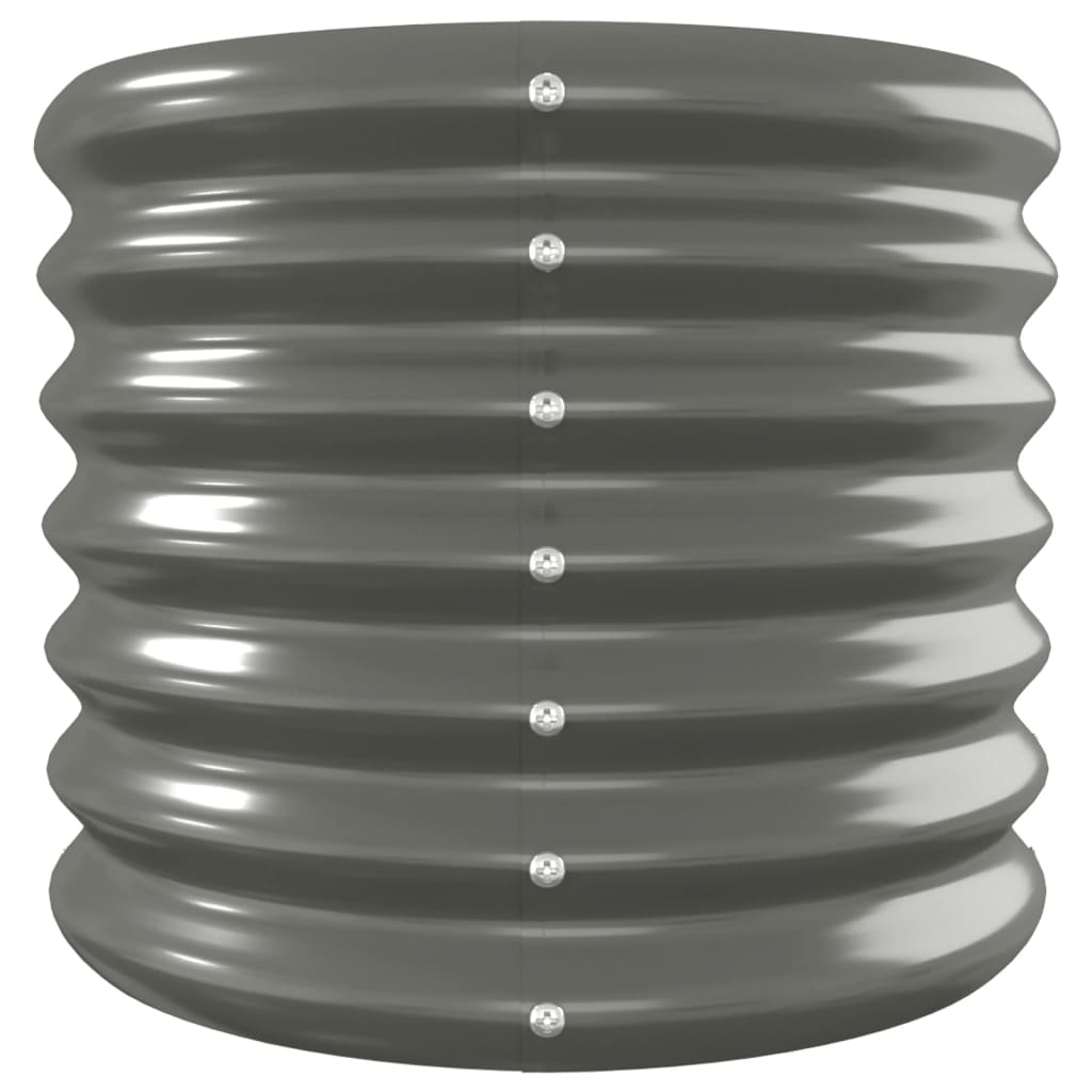Vassoio per fioriera aiuola rialzata piante fiori terrazza giardino giardino acciaio verniciato a polvere 332 x 40 x 36 cm grigio 02_0039634