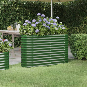 Letto Giardino Acciaio Zincato 114x40x68 cm Verde 318888