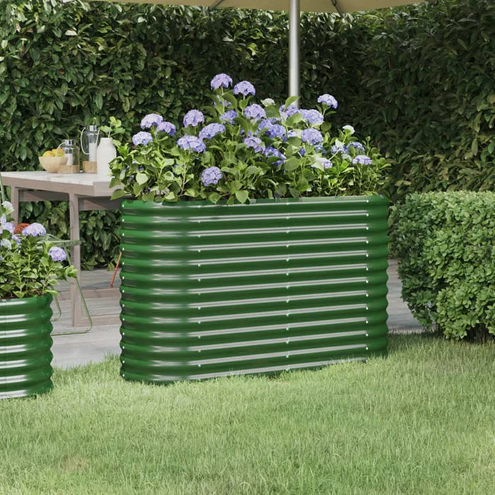 Letto Giardino Acciaio Zincato 114x40x68 cm Verde 318888