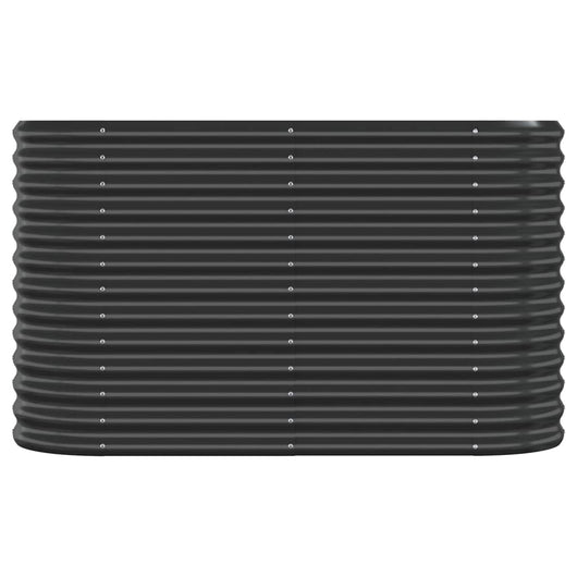 Fioriera rialzata vassoio piante fiori terrazza giardino giardino acciaio verniciato a polvere antracite 02_0039490