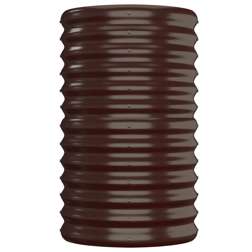 Fioriera rialzata vassoio piante fiori terrazza giardino giardino acciaio verniciato a polvere marrone 02_0039501