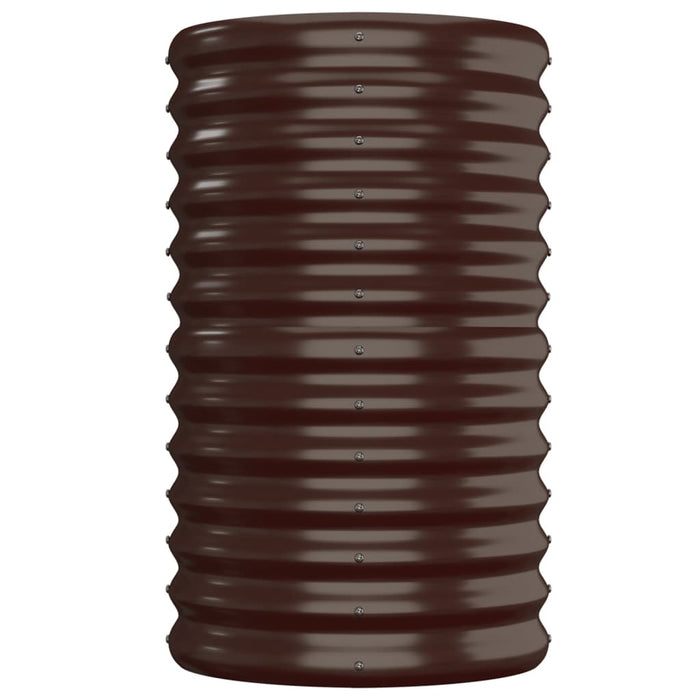 Fioriera rialzata vassoio piante fiori terrazza giardino giardino acciaio verniciato a polvere marrone 02_0039501