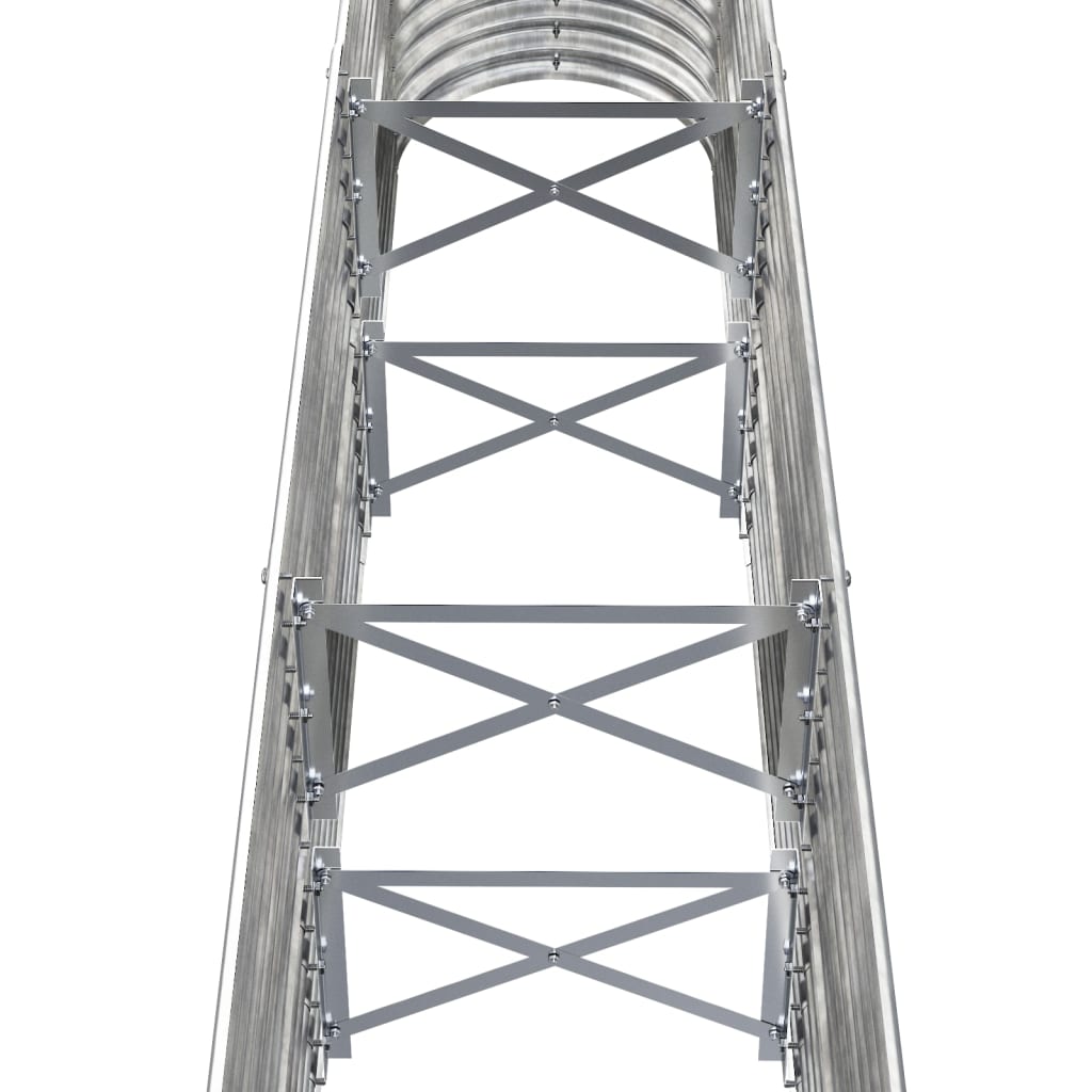 Vassoio per fioriera aiuola rialzata piante fiori terrazza giardino giardino argento acciaio verniciato a polvere Argento 02_0039690