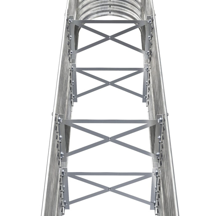 Vassoio per fioriera aiuola rialzata piante fiori terrazza giardino giardino argento acciaio verniciato a polvere Argento 02_0039690