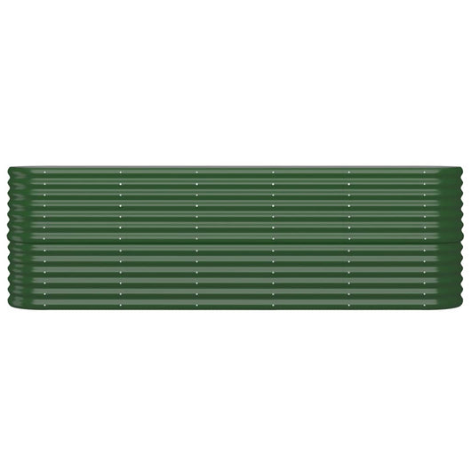 Vassoio per fioriera aiuola rialzata piante fiori terrazza giardino giardino acciaio verniciato a polvere 224 x 40 x 68 cm verde 02_0039599