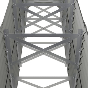 Letto Giardino Acciaio Zincato 224x40x68 cm Grigio 318899