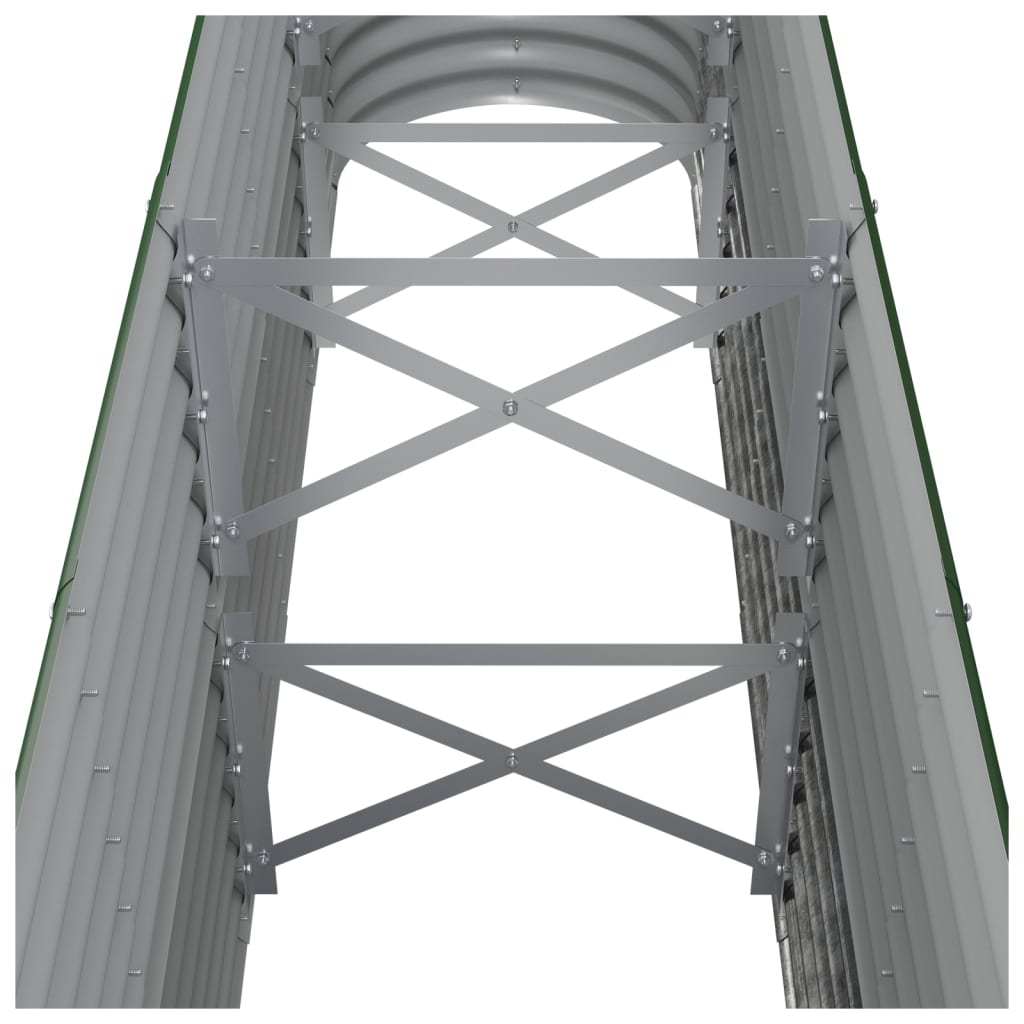 Letto Giardino Acciaio Verniciato a Polvere 260x40x68 cm Verde