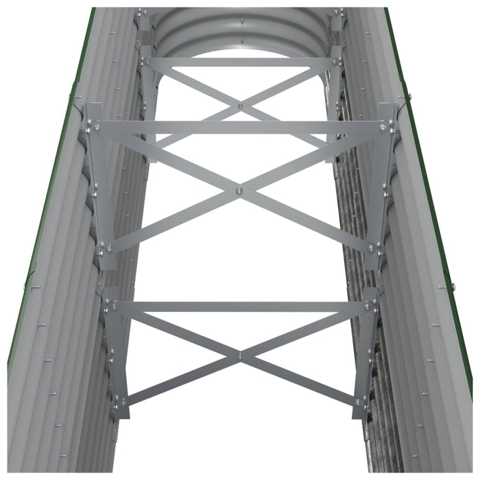 Letto Giardino Acciaio Verniciato a Polvere 260x40x68 cm Verde