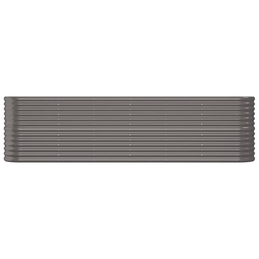 Vassoio per fioriera aiuola rialzata piante fiori terrazza giardino giardino acciaio verniciato a polvere 260 x 40 x 68 cm grigio 02_0039620