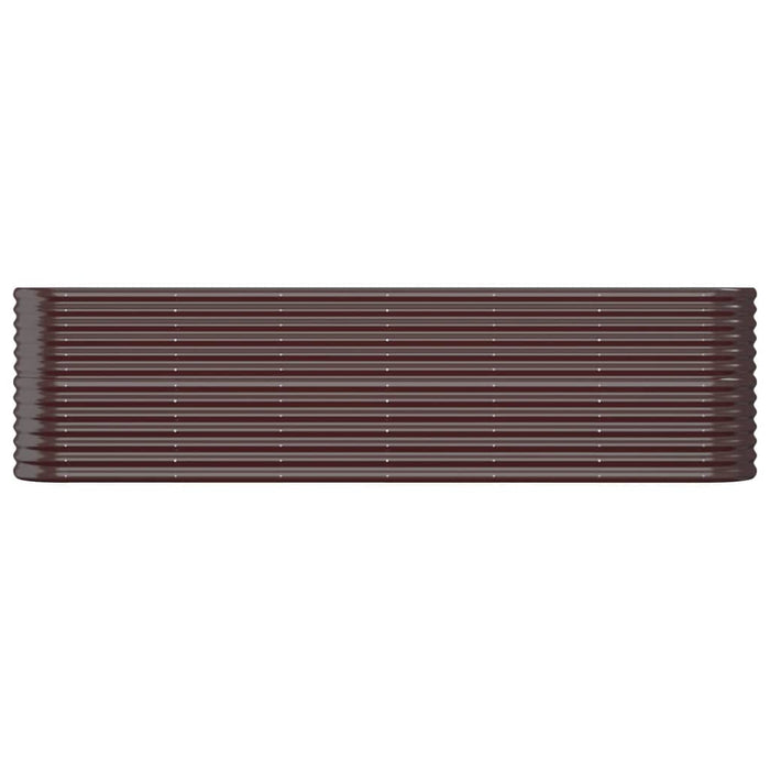 Vassoio per fioriera aiuola rialzata piante fiori terrazza giardino giardino acciaio verniciato a polvere marrone 02_0039542