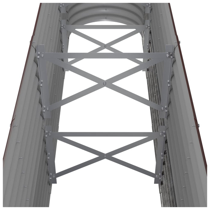 Letto Giardino Acciaio Verniciato a Polvere 260x40x68cm Marrone