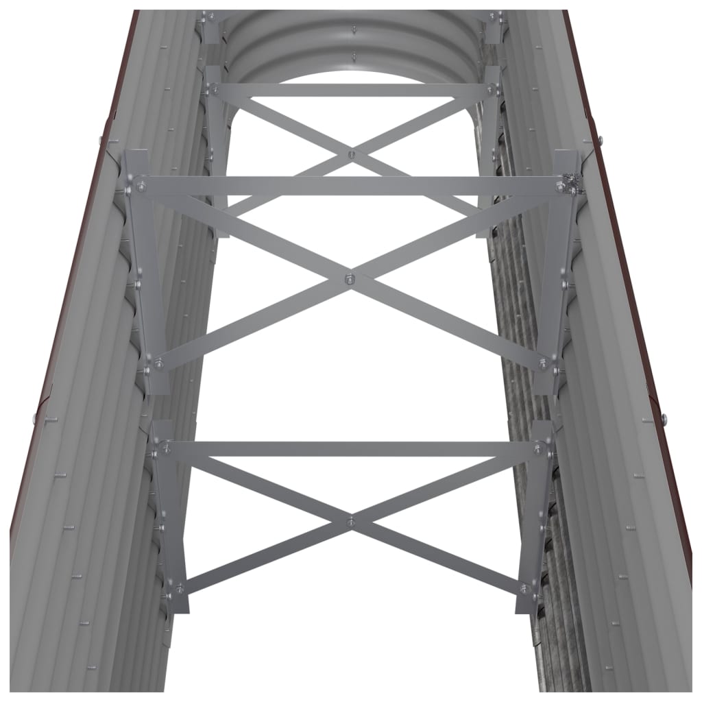 Vassoio per fioriera aiuola rialzata piante fiori terrazza giardino giardino acciaio verniciato a polvere marrone 02_0039542