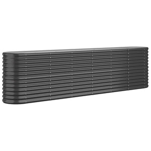 Fioriera rialzata vassoio piante fiori terrazza giardino giardino acciaio verniciato a polvere antracite 02_0039471