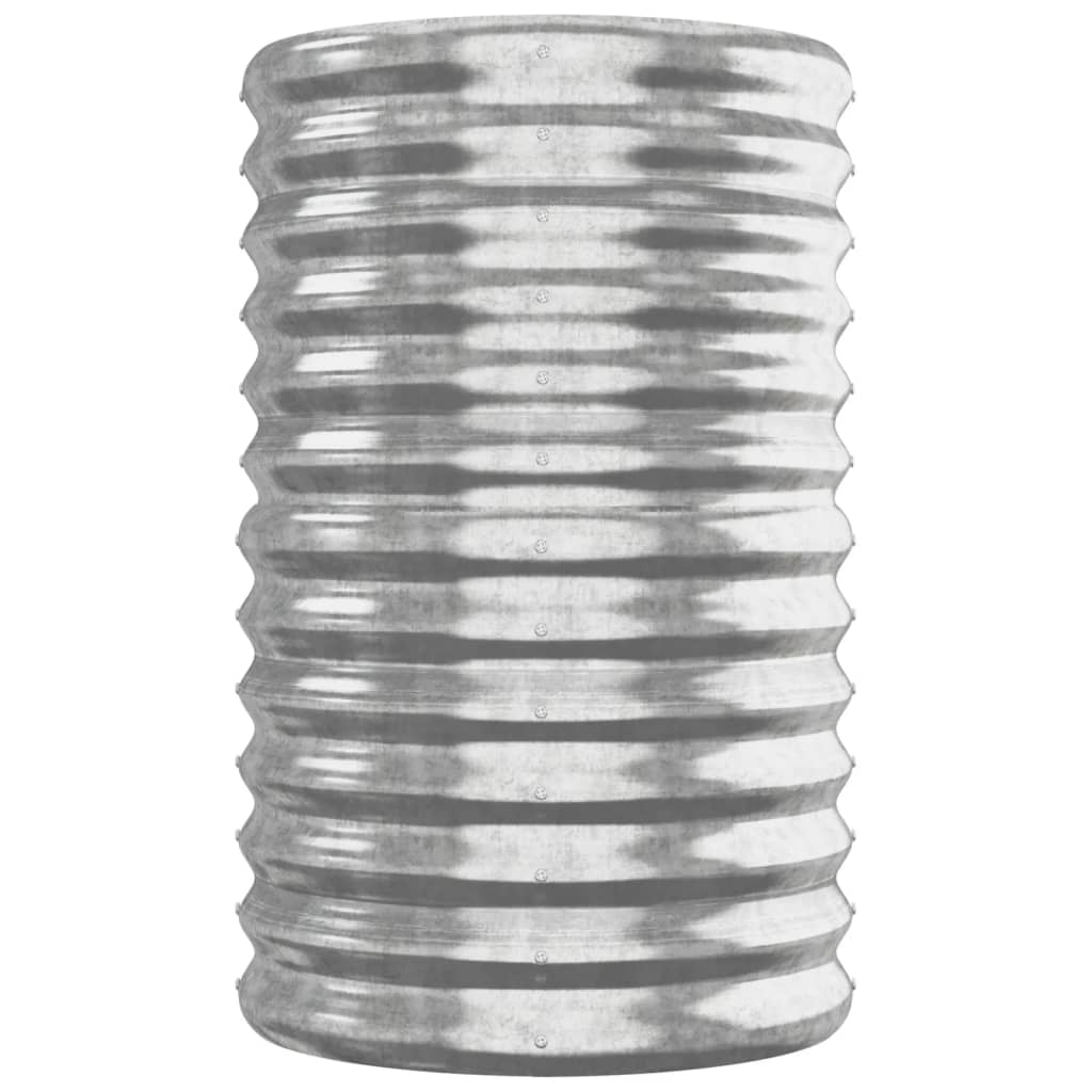 Vassoio per fioriera aiuola rialzata piante fiori terrazza giardino giardino argento acciaio verniciato a polvere Argento 02_0039698