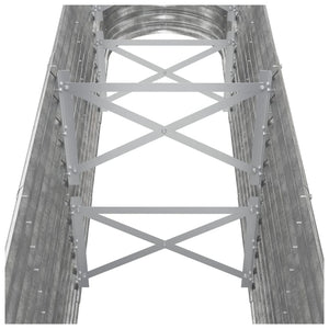 Vassoio per fioriera aiuola rialzata piante fiori terrazza giardino giardino argento acciaio verniciato a polvere Argento 02_0039698