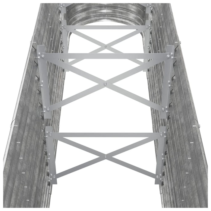 Vassoio per fioriera aiuola rialzata piante fiori terrazza giardino giardino argento acciaio verniciato a polvere Argento 02_0039698