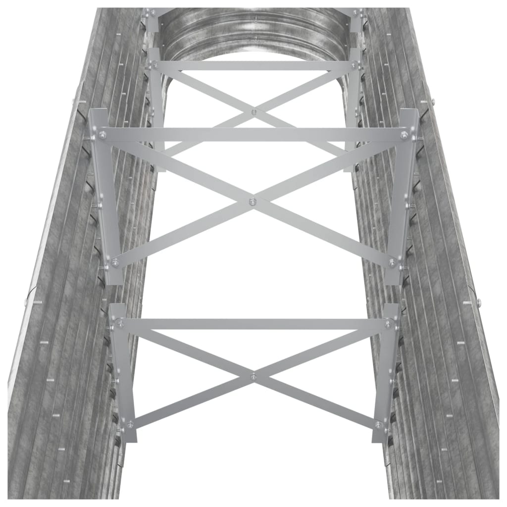 Letto Giardino Acciaio Zincato 260x40x68cm Argento 318907