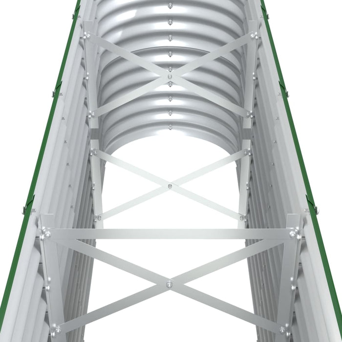 Letto Giardino Acciaio Verniciato a Polvere 332x40x68 cm Verde