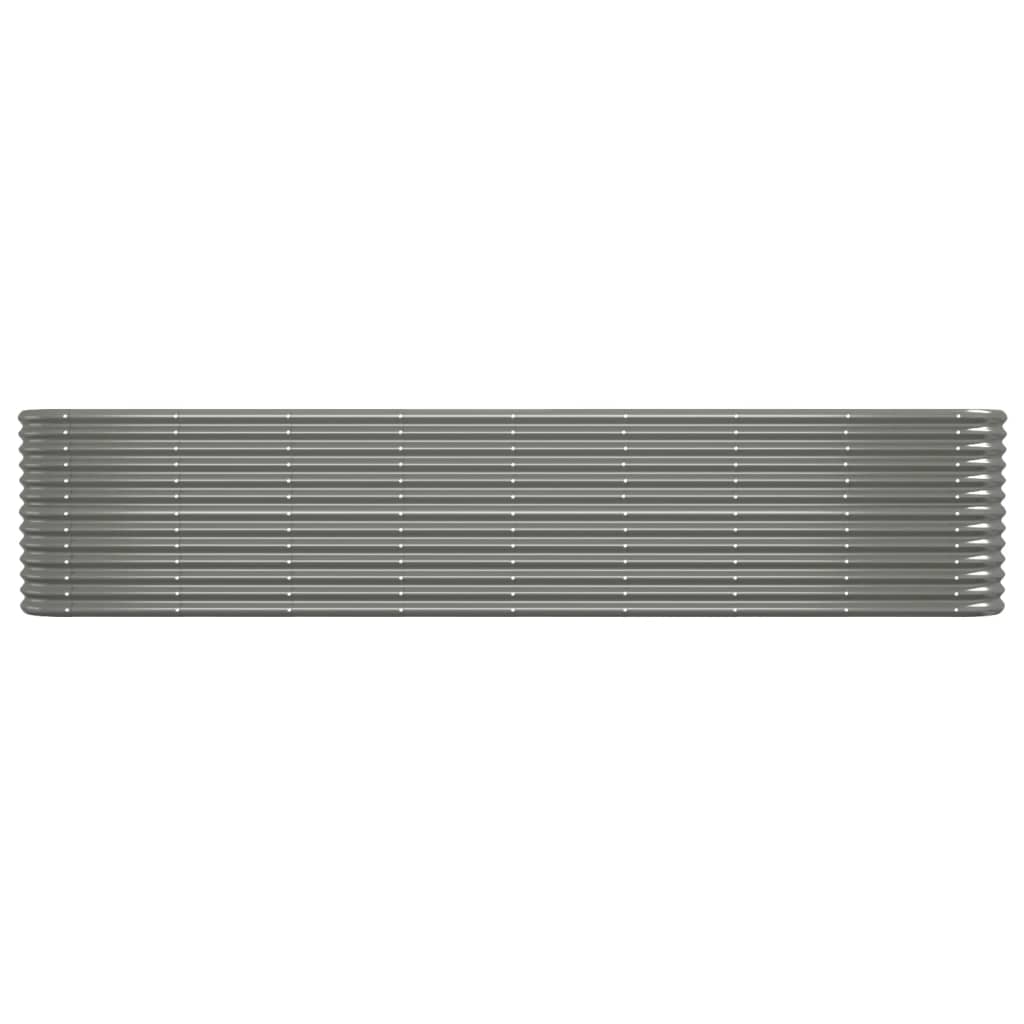 Vassoio per fioriera aiuola rialzata piante fiori terrazza giardino giardino acciaio verniciato a polvere 332 x 40 x 68 cm grigio 02_0039638