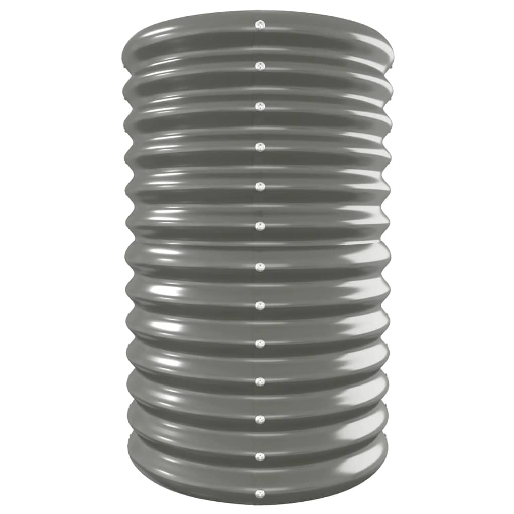 Vassoio per fioriera aiuola rialzata piante fiori terrazza giardino giardino acciaio verniciato a polvere 332 x 40 x 68 cm grigio 02_0039638