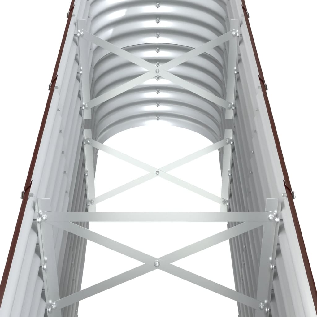 Fioriera rialzata vassoio piante fiori terrazza giardino giardino acciaio verniciato a polvere marrone 02_0039505