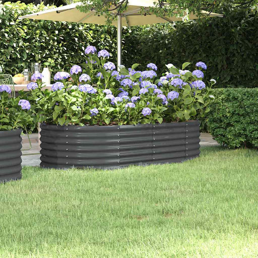 Vaso Giardino Acciaio Verniciato Polvere 152x80x36 cm Antracite cod mxl 51312