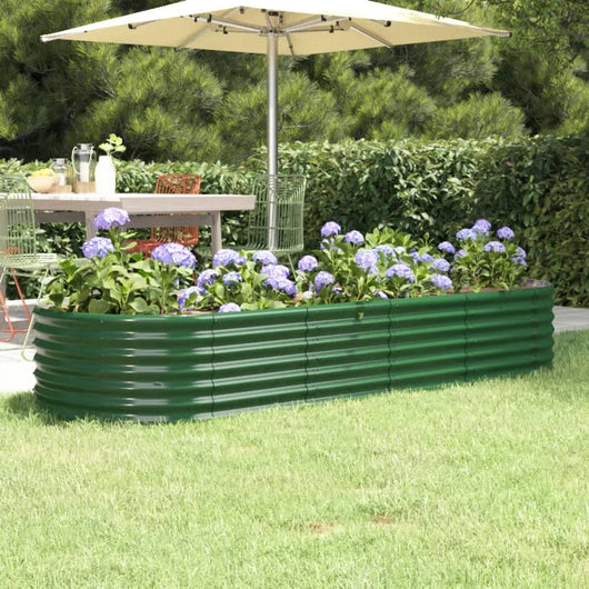 Letto Giardino Acciaio Zincato 224x80x36 cm Verde 318918