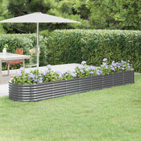 Vaso Giardino Acciaio Verniciato Polvere 368x80x36 cm Antracite cod mxl 51902