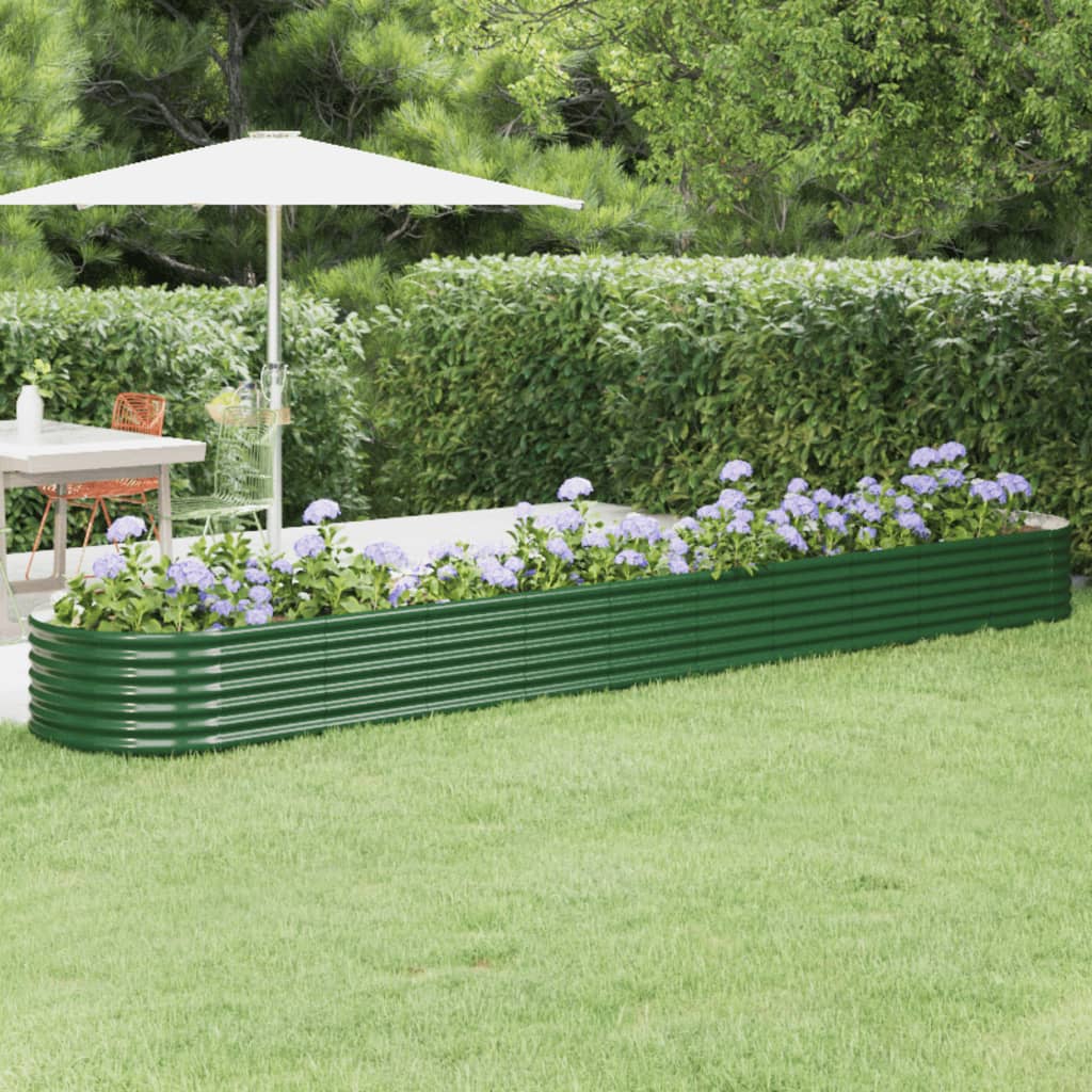 Letto Giardino Acciaio Zincato 440x80x36 cm Verde 318933